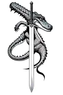 alligator samurai sword tattoo design idea