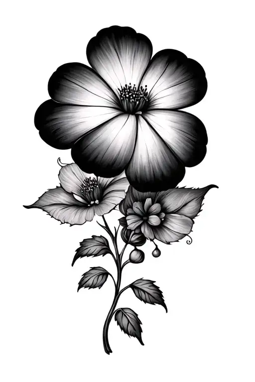 clover floral tattoo design idea