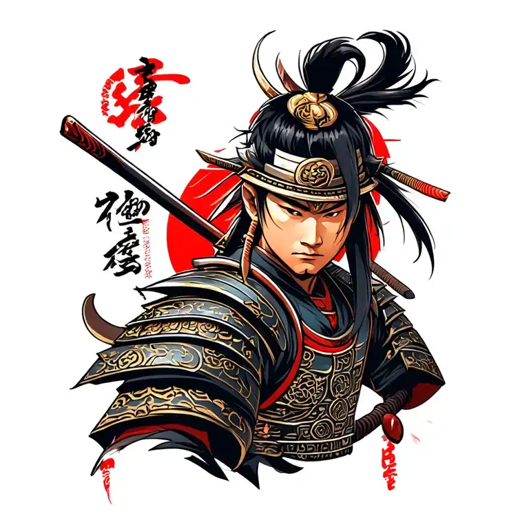 samurai warrior tattoo design idea