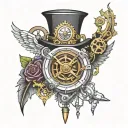 steampunk inspired tattoo tattoo design idea