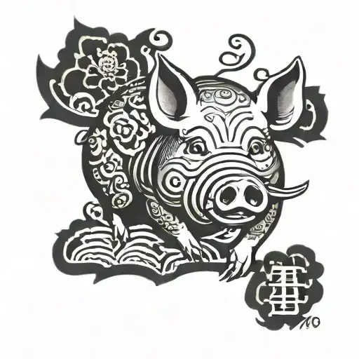 pig and coin tattoo tattoo design idea