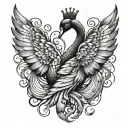 Black Swan wings wrapping itself tattoo design idea