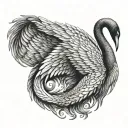 Black Swan wings wrapping itself tattoo design idea