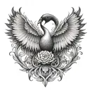 Black Swan wings wrapping itself tattoo design idea
