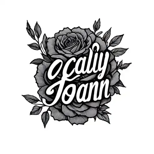 "caliy joann" in words tattoo design idea