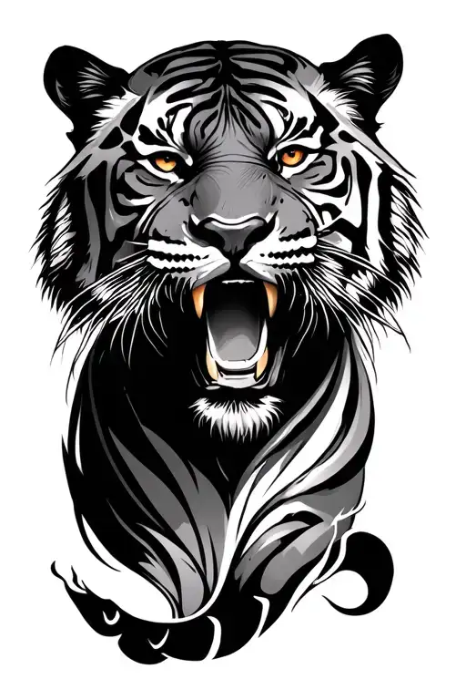 tiger roots tattoo design idea