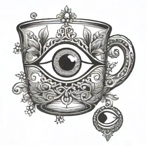 ceder tree wave arabian coffee glass cup sun evil eye pinky promise generate them in a small tattoo the cup be arabian tattoo design idea