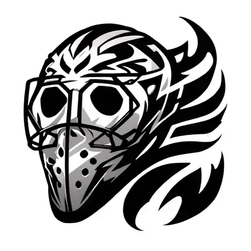 hockey goalie mask tattoo design idea