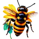 flower bee tattoo design idea