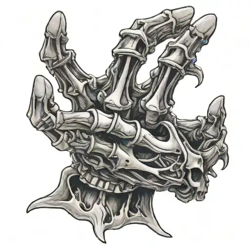 Need Nobody Skeleton hand  tattoo design idea
