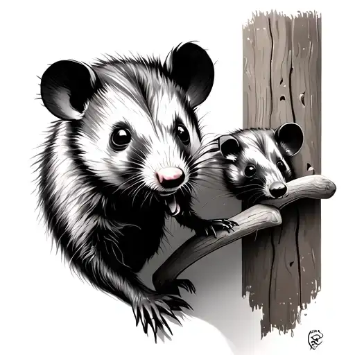 Possum tattoo design idea