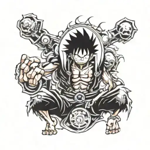 luffy gear 5 tattoo design idea