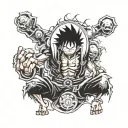 luffy gear 5 tattoo design idea