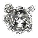 luffy gear 5 tattoo design idea