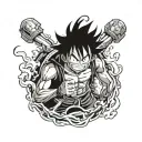 luffy gear 5 tattoo design idea
