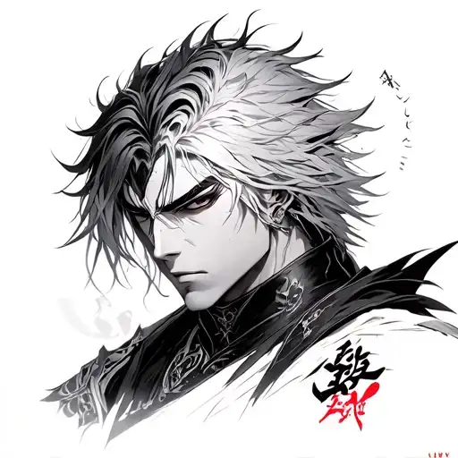 Fine line mid sized to small, something that represents Gojo from JJK, Dante from Devil May Cry and Hua Cheng  tattoo design idea