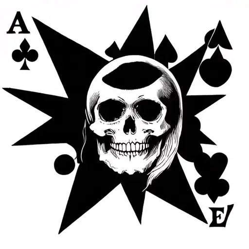 the tarot card featuring the star card incorporate a skull that has a sexy vibe to it  = tattoo design idea