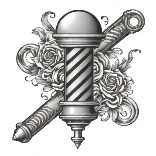 barber pole intertwined tattoo design idea