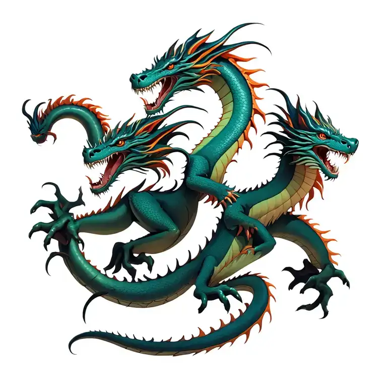 Three headed dragon tattoo design idea