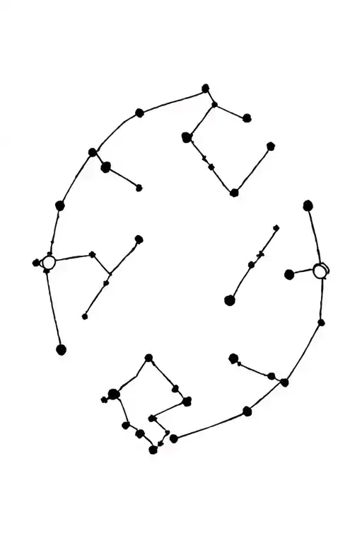 Constellations of zodiac signs: gemini, Scorpio, Taurus, Leo tattoo design idea