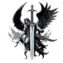 Archangel Michael Sword tattoo design idea