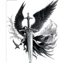 Archangel Michael Sword tattoo design idea