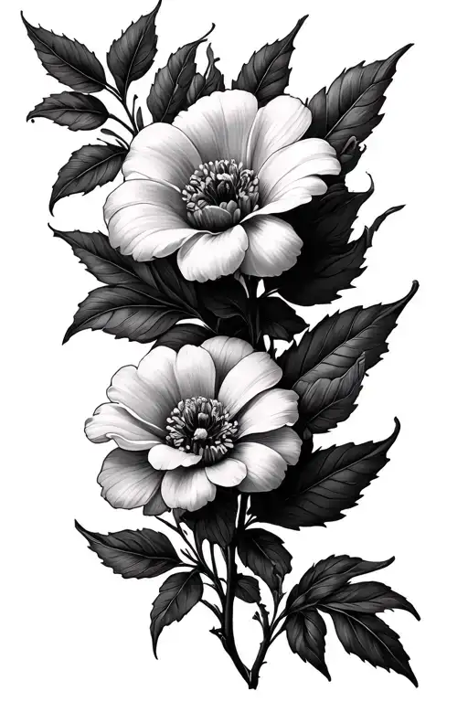 February May September birth flowers tattoo design idea