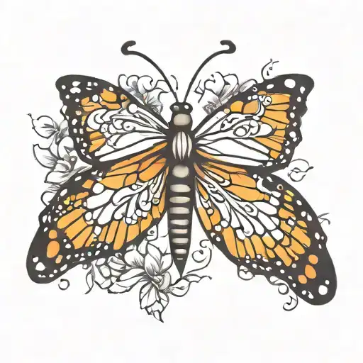 semicolon monarch butterfly tattoo design idea