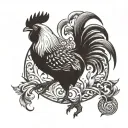rooster fighting tattoo design idea