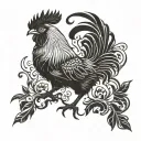 rooster fighting tattoo design idea