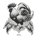 rooster fighting tattoo design idea