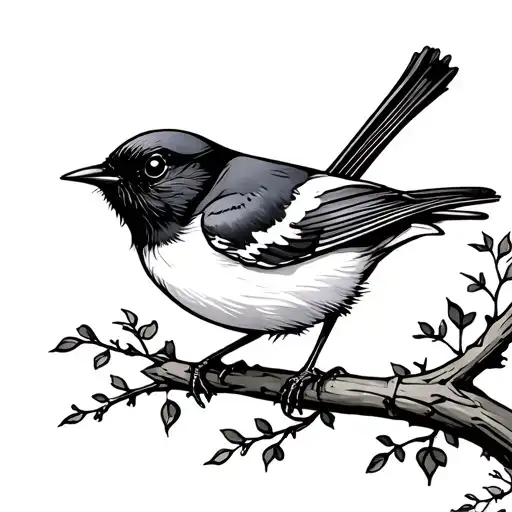 Willy wagtail fine line tattoo tattoo design idea