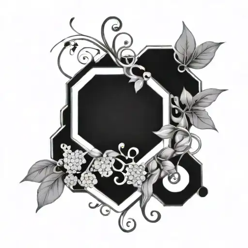 honeycomb and vine intertwined tattoo design idea