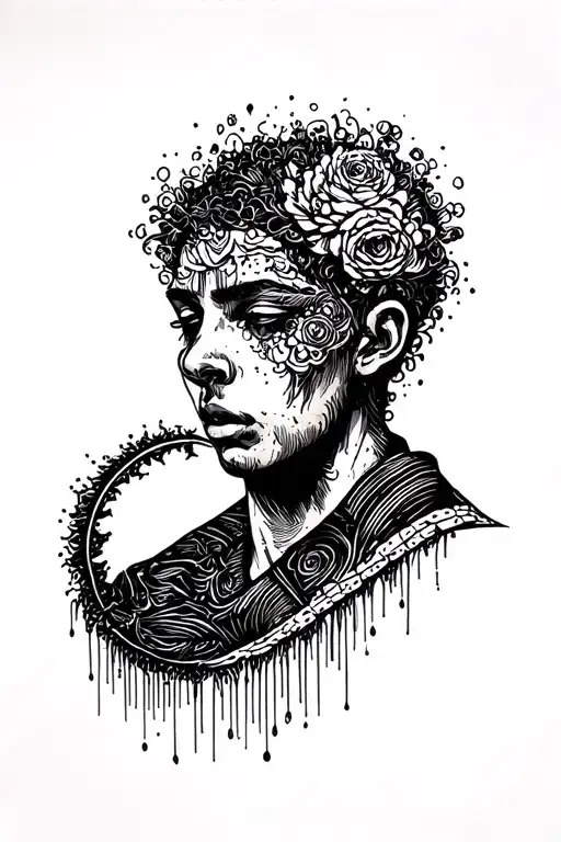 overthinking head tattoo design idea