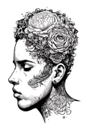 overthinking head tattoo design idea