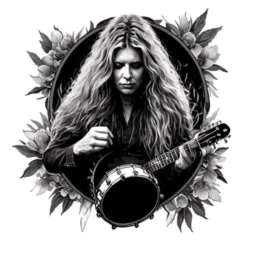 Stevie nicks with tambourine tattoo design idea