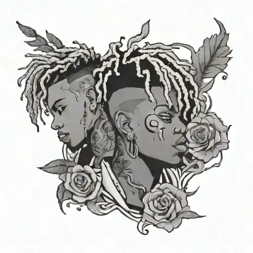 juice wrld 999 X xxx tentacion tattoo design idea