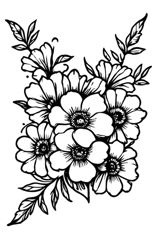 on the chest with flowers and floral ornament tattoo design idea