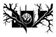 deth tree branches gothic tattoo design idea