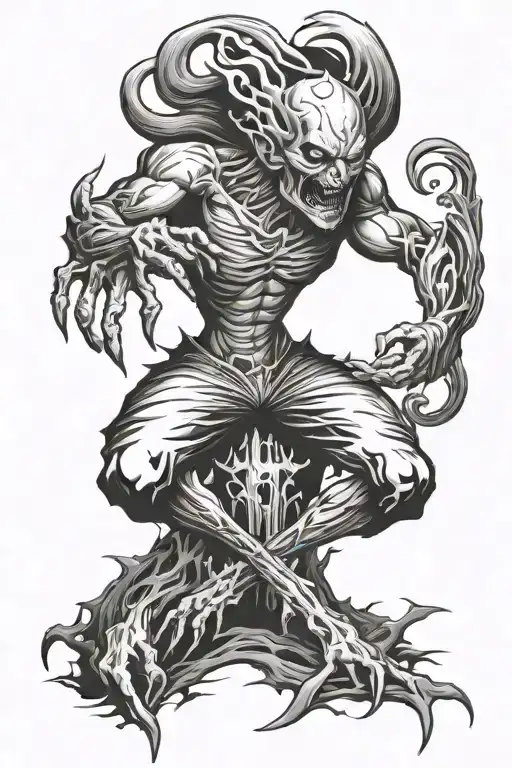 evil mind killer Fear tattoo design idea