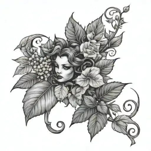 poison ivy vines tattoo design idea