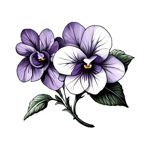 african violet tattoo design idea