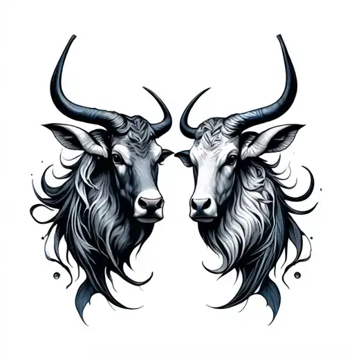 Taurus And Pisces tattoo design idea