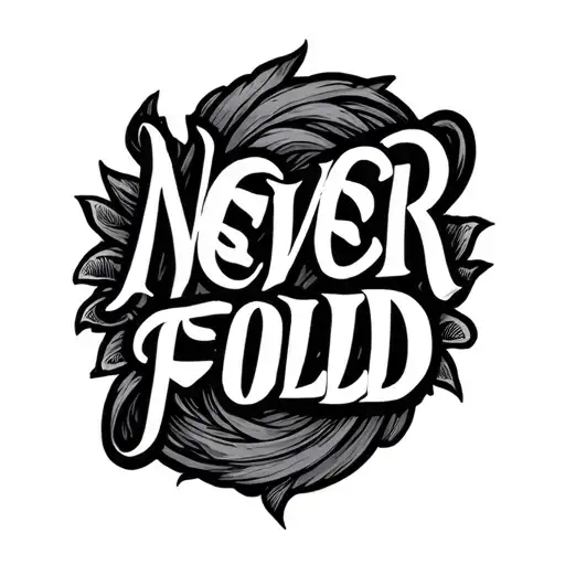 "Never fold" 7 And 2 Card tattoo design idea