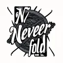 "Never fold" 7 And 2 Card tattoo design idea