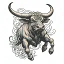 Brazen bull charging tattoo design idea