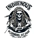 "INDIGENOUS PLUMBING EST.2020" skull dreadlock Native American warrior fixing a toilet tattoo design idea