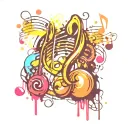 Music notes tattoo design idea