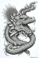 aztec god quetzalcoatl tattoo design idea