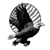 American flag waving bald eagle soaring tattoo design idea